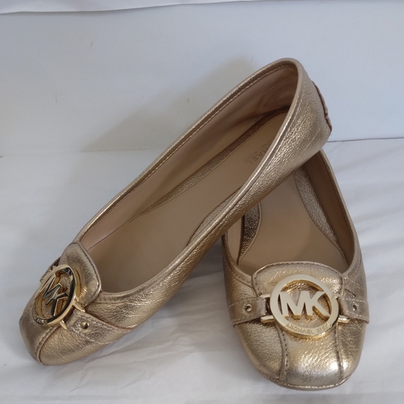 Michael Kors metallic Flats loafers logo sz 8 - Picture 6 of 14